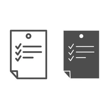 To-do list line and solid icon. Check list with marks illustration isolated on Stockillustratie