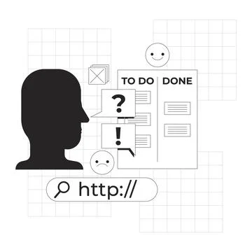 To do list line onboarding ui illustration Illustrazione stock
