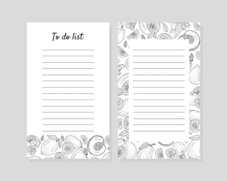 To do list with lines for notes. Vector illustration. Illustrazione stock