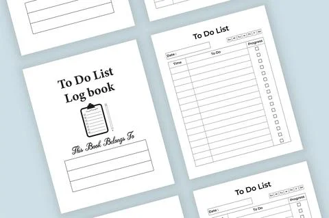 To do list logbook and Task tracker. Task planner notebook. Tasklist line art Stock Illustration