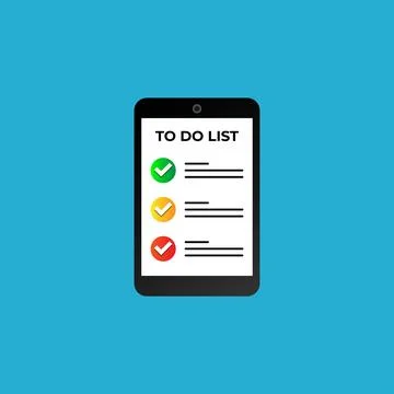 To do list in the mobile app. Stock Illustration