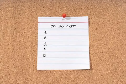 To do list note on a cork board. Mock up Stock Photos