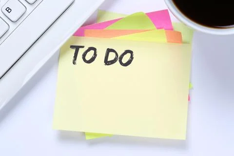 To Do list note paper checklist business desk Stock Photos