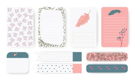 To do list notebook page stickers tape vector set Stock Illustration