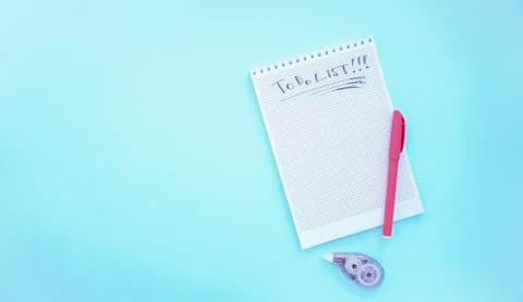 To-do list. Notepad with a to-do list. pen Notepad for writing . corrector ph Stock Photos