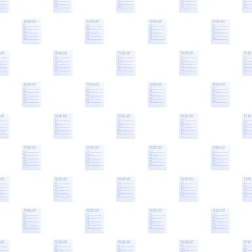 To do list notes flat icon seamless pattern Stock Illustration
