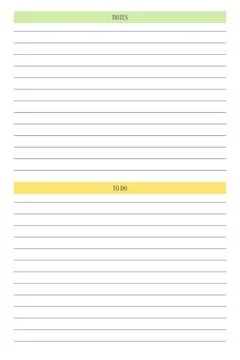 To do list notes personal planner diary template in classic strict style with Stock Illustration