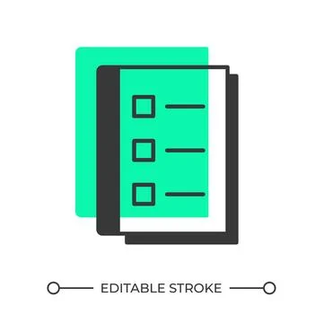 To do list offset shadow line icon Illustrazione stock