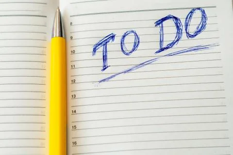 To do list in opened business notebook and pen Stock Photos