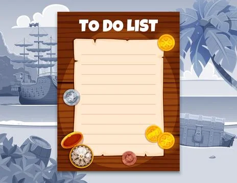 To do list or paper sheet task planning, memo note Stock Illustration