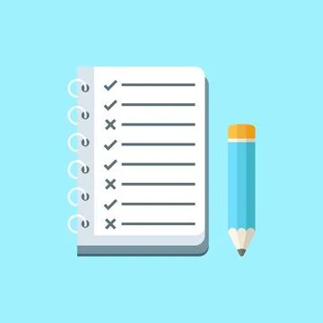 To do list or planning icon in flat style. Paper sheet with clipboard vecto.. Stock Illustration