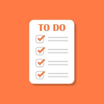 To do list or planning icon in flat style. Paper sheet with clipboard vecto.. Stock Illustration