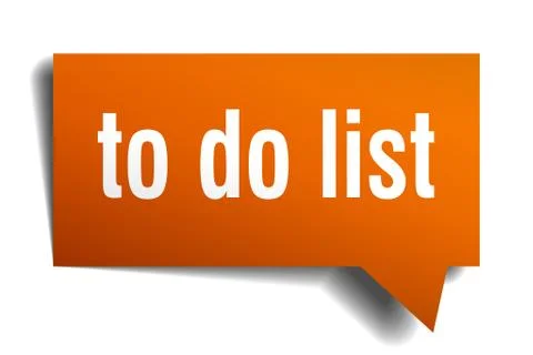 To do list orange 3d speech bubble Stock Illustration