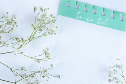 To do list paper page from a notebook organizer for daily planning. Empty Stock Photos