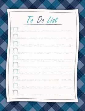 To do list paper on tablecloth background - motivational inscription template Stock Illustration