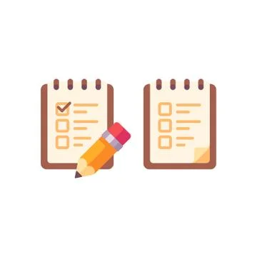 To do list with a pencil flat icon Stock Illustration