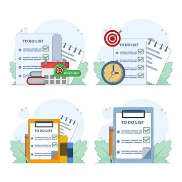 To do list planner illustration set Stock Illustration