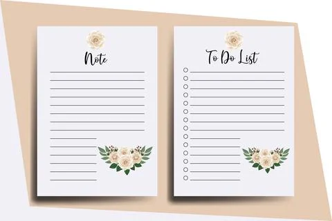 To do list Planner template Camellia flower Design Illustrazione stock