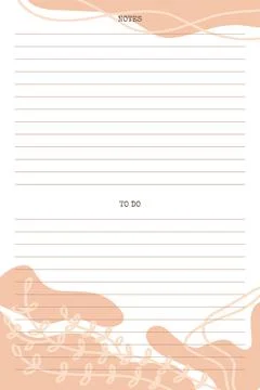 To do list planner template with hand drawn trendy organic shapes and floral  Stock Illustration