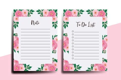 To do list Planner template Peony Flower Design Illustrazione stock