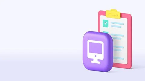 To do list planning efficiency and productivity computer application copy spa Stock Illustration