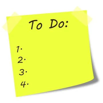 To do list on post it note Stock Illustration