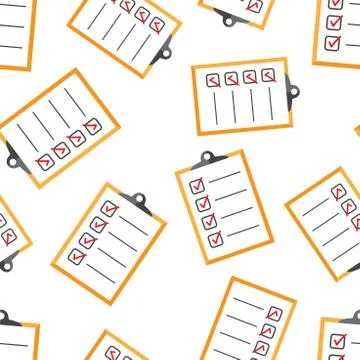 To do list seamless pattern background. Business flat vector illustration. Ch Stock Illustration