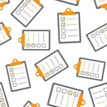 To do list seamless pattern background. Business flat vector illustration. Ch Stock Illustration