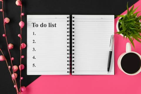 To do list on spiral notebook. Stock Photos