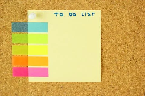 To do list sticker on the cork Stock Photos