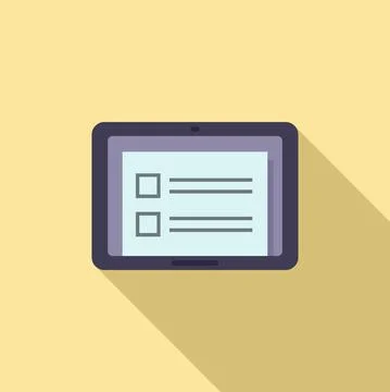 To-do list tablet icon, flat style Stock Illustration