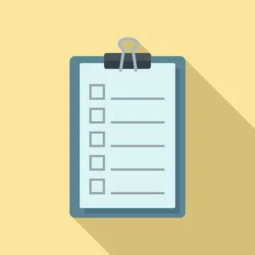 To-do list task icon, flat style Stock Illustration
