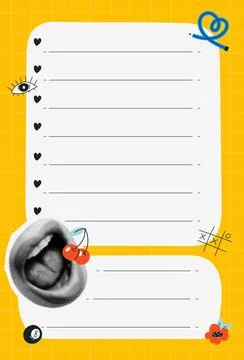 To do list template with halftone collages Stock Illustration