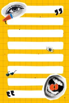 To do list template with halftone collages Stock Illustration