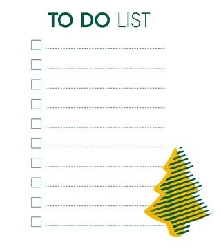 To-do list template for New Year. Festive checklist with shape of striped Stock Illustration