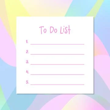 To do list, template. Printable. Colorful background Stock Illustration