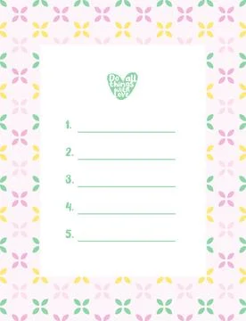 To do list, template. Printable Illustrazione stock