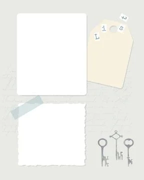 To do list template , scrapbooking, collage vintage, template blank, reminders Stock Illustration