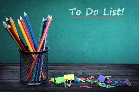 To do list text on green board Stock Photos