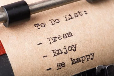 To do list - text message on the typewriter close-up Foto stock