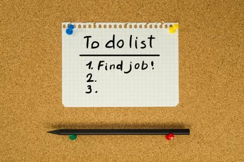 To do list text note message pin on bulletin board Stock Photos