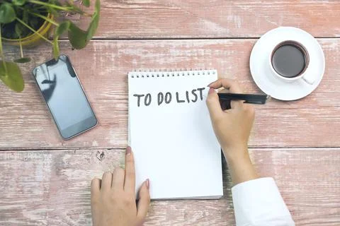 " to do list" text on notebook Stock Photos