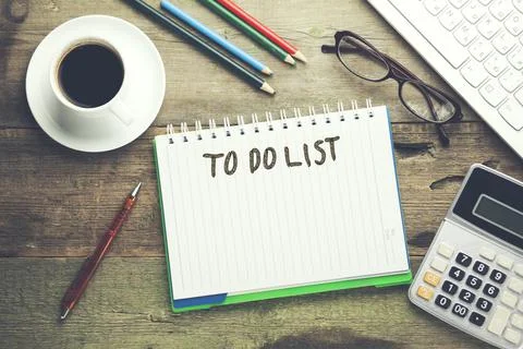 To do list text on notebook Stock Photos