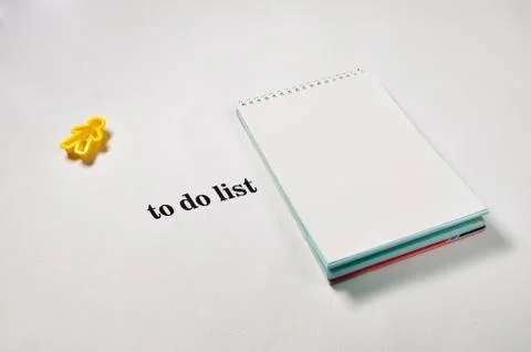 To do list text on notepad with office accessories Stock Photos