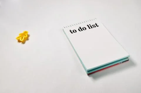 To do list text on notepad with office accessories Stock Photos