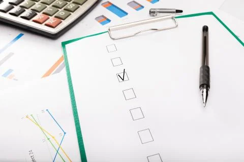 To do list with a tick, isolated concept Stock Photos