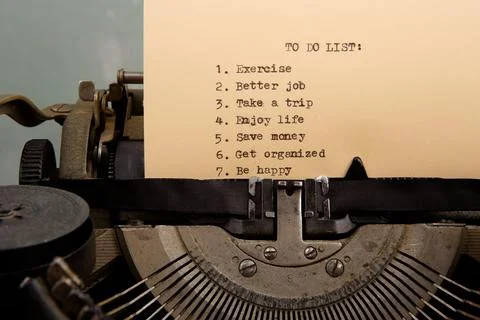 To do list typed on the typewriter Stock Photos