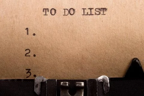 To do list typed on the typewriter Stock Photos