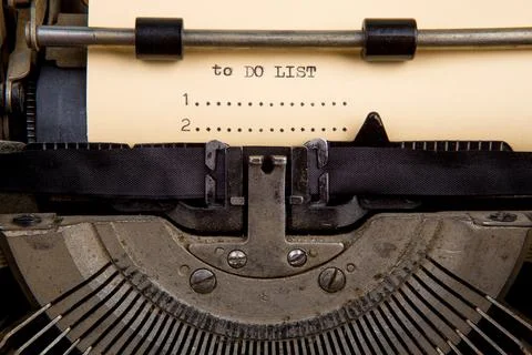 To do list typed on the typewriter Stock Photos