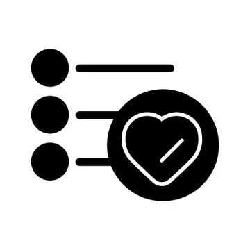 To-do list for Valentine's Day. Shopping list vector icon. Reminders. Bulleted Stock Illustration